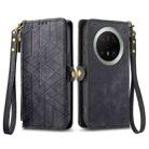 For Huawei Mate 70 Pro+ Geometric Zipper Wallet Side Buckle Leather Phone Case(Black) - 2