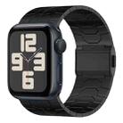 For Apple Watch SE 2023 44mm Norman Buckle Stainless Steel Watch Band(Black) - 1