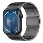 For Apple Watch Series 9 45mm Norman Buckle Stainless Steel Watch Band(Gunmetal) - 1