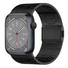 For Apple Watch Series 8 45mm Norman Buckle Stainless Steel Watch Band(Black) - 1