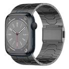 For Apple Watch Series 8 45mm Norman Buckle Stainless Steel Watch Band(Gunmetal) - 1