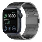 For Apple Watch SE 2022 44mm Norman Buckle Stainless Steel Watch Band(Gunmetal) - 1