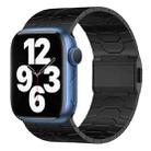 For Apple Watch Series 7 45mm Norman Buckle Stainless Steel Watch Band(Black) - 1