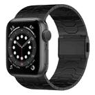 For Apple Watch Series 6 44mm Norman Buckle Stainless Steel Watch Band(Black) - 1