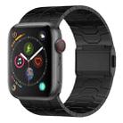 For Apple Watch Series 4 44mm Norman Buckle Stainless Steel Watch Band(Black) - 1