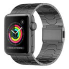 For Apple Watch Series 3 42mm Norman Buckle Stainless Steel Watch Band(Gunmetal) - 1