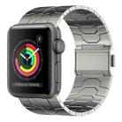 For Apple Watch Series 3 42mm Norman Buckle Stainless Steel Watch Band(Titanium Color) - 1