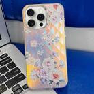 For iPhone 15 Pro Max Electroplating Laser Flower Texture TPU Phone Case(Rose AH15) - 1