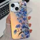 For iPhone 15 Electroplating Laser Flower Texture TPU Phone Case(Myosotis AH2) - 1