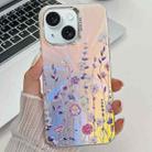 For iPhone 15 Electroplating Laser Flower Texture TPU Phone Case(Flower AH1) - 1