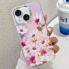 For iPhone 15 Electroplating Laser Flower Texture TPU Phone Case(Cosmos Flower AH7) - 1