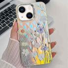 For iPhone 14 Electroplating Laser Flower Texture TPU Phone Case(Chrysanthemum AH5) - 1