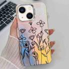 For iPhone 14 Electroplating Laser Flower Texture TPU Phone Case(Drawn Flowers AH3) - 1