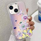 For iPhone 14 Electroplating Laser Flower Texture TPU Phone Case(Zinnia AH9) - 1