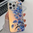 For iPhone 14 Pro Electroplating Laser Flower Texture TPU Phone Case(Myosotis AH2) - 1