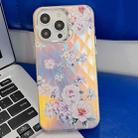 For iPhone 14 Pro Electroplating Laser Flower Texture TPU Phone Case(Rose AH15) - 1