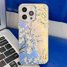 For iPhone 14 Pro Electroplating Laser Flower Texture TPU Phone Case(Pear Blossom AH17) - 1