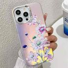 For iPhone 14 Pro Max Electroplating Laser Flower Texture TPU Phone Case(Zinnia AH9) - 1