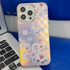 For iPhone 13 Pro Max Electroplating Laser Flower Texture TPU Phone Case(Rose AH15) - 1