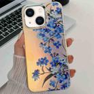 For iPhone 13 Electroplating Laser Flower Texture TPU Phone Case(Myosotis AH2) - 1