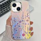For iPhone 13 Electroplating Laser Flower Texture TPU Phone Case(Flower AH1) - 1
