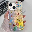 For iPhone 13 Electroplating Laser Flower Texture TPU Phone Case(Flower AH6) - 1