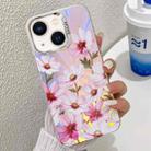 For iPhone 13 Electroplating Laser Flower Texture TPU Phone Case(Cosmos Flower AH7) - 1