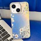 For iPhone 13 Electroplating Laser Flower Texture TPU Phone Case(Morning Glory AH16) - 1
