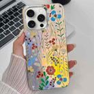 For iPhone 16 Pro Max Electroplating Laser Flower Texture TPU Phone Case(Flower AH6) - 1