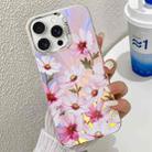 For iPhone 16 Pro Max Electroplating Laser Flower Texture TPU Phone Case(Cosmos Flower AH7) - 1