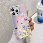 For iPhone 16 Pro Electroplating Laser Flower Texture TPU Phone Case(Zinnia AH9) - 1