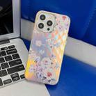 For iPhone 16 Pro Electroplating Laser Flower Texture TPU Phone Case(Rose AH15) - 1