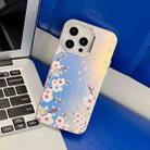 For iPhone 16 Pro Electroplating Laser Flower Texture TPU Phone Case(Plum Blossom AH18) - 1