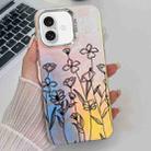 For iPhone 16 Plus Electroplating Laser Flower Texture TPU Phone Case(Drawn Flowers AH3) - 1