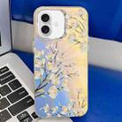 For iPhone 16 Plus Electroplating Laser Flower Texture TPU Phone Case(Pear Blossom AH17) - 1