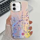 For iPhone 16 Electroplating Laser Flower Texture TPU Phone Case(Flower AH1) - 1