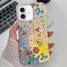 For iPhone 16 Electroplating Laser Flower Texture TPU Phone Case(Flower AH6) - 1