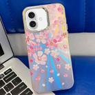 For iPhone 16 Electroplating Laser Flower Texture TPU Phone Case(Pink Flower AH13) - 1