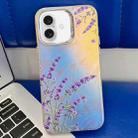 For iPhone 16 Electroplating Laser Flower Texture TPU Phone Case(Lavender AH14) - 1