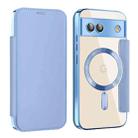 For Google Pixel 8a Shield MagSafe RFID Anti-theft Leather Phone Case(Blue) - 1