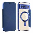 For Google Pixel 8a MagSafe Magnetic RFID Anti-theft Leather Phone Case(Dark Blue) - 1