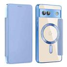 For Google Pixel 7a MagSafe Magnetic RFID Anti-theft Leather Phone Case(Blue) - 1