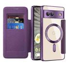 For Google Pixel 7a MagSafe Magnetic RFID Anti-theft Leather Phone Case(Purple) - 2