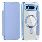 For Google Pixel 9 Pro XL Shield MagSafe RFID Anti-theft Leather Phone Case(Blue) - 1