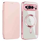 For Google Pixel 9 Pro XL Shield MagSafe RFID Anti-theft Leather Phone Case(Pink) - 1