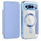 For Google Pixel 9 Pro Shield MagSafe RFID Anti-theft Leather Phone Case(Blue) - 1