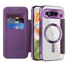 For Google Pixel 9 Pro Shield MagSafe RFID Anti-theft Leather Phone Case(Purple) - 2