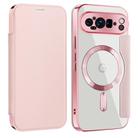 For Google Pixel 9 Pro Shield MagSafe RFID Anti-theft Leather Phone Case(Pink) - 1