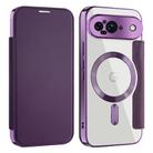 For Google Pixel 9 Shield MagSafe RFID Anti-theft Leather Phone Case(Purple) - 1