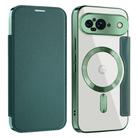 For Google Pixel 9 Shield MagSafe RFID Anti-theft Leather Phone Case(Green) - 1